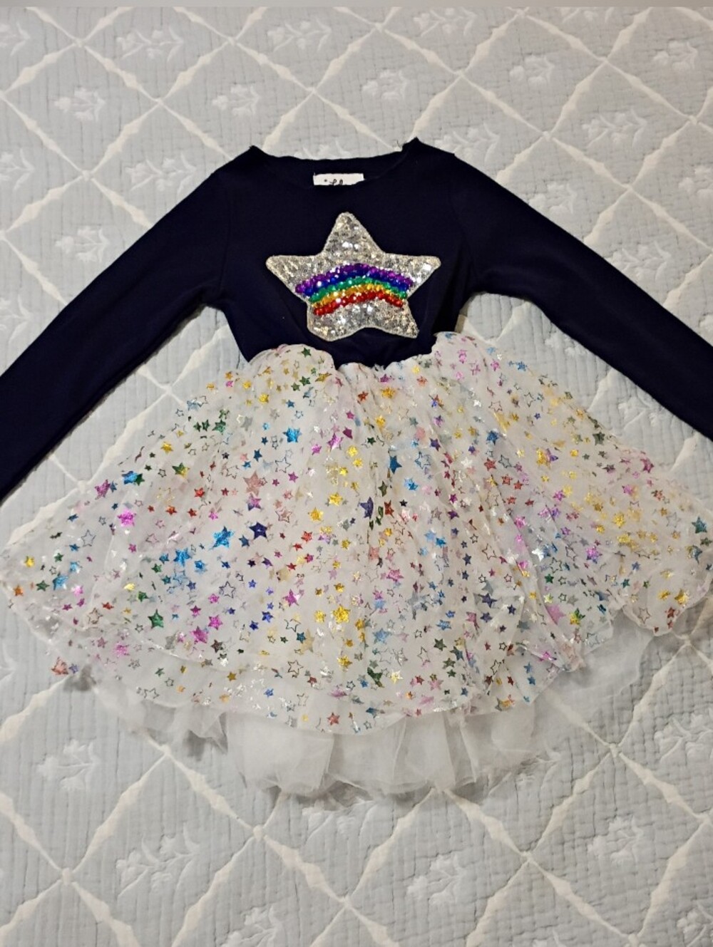 Lola + The Boys Rainbow Stars Tulle Dress 4Y